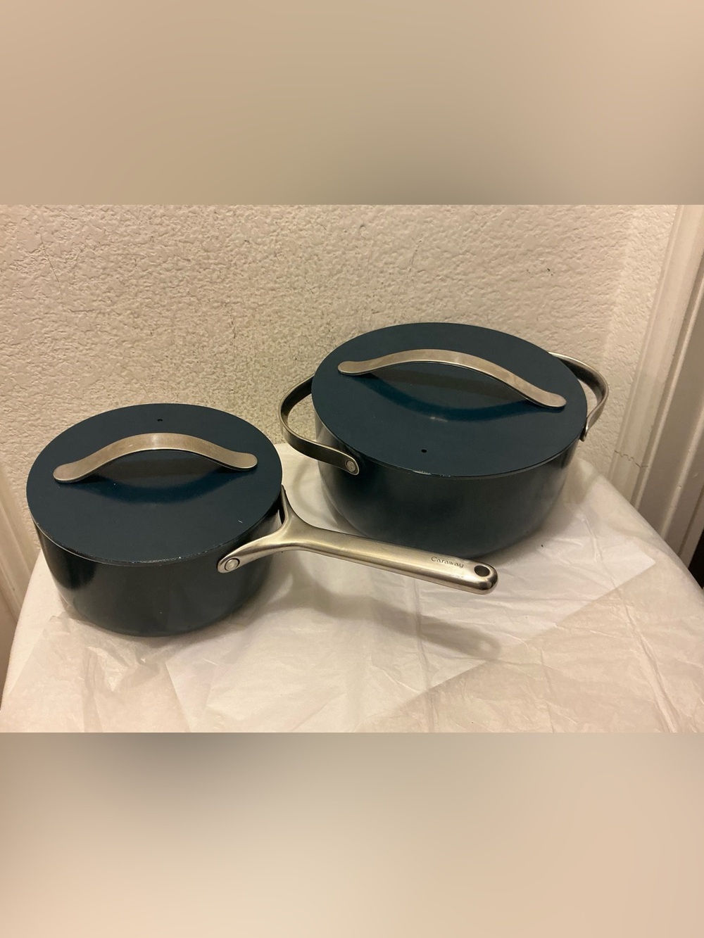 Caraway Home Non-Stick Dutch Pan Navy  Casserole Pan & sauce pan set of 2